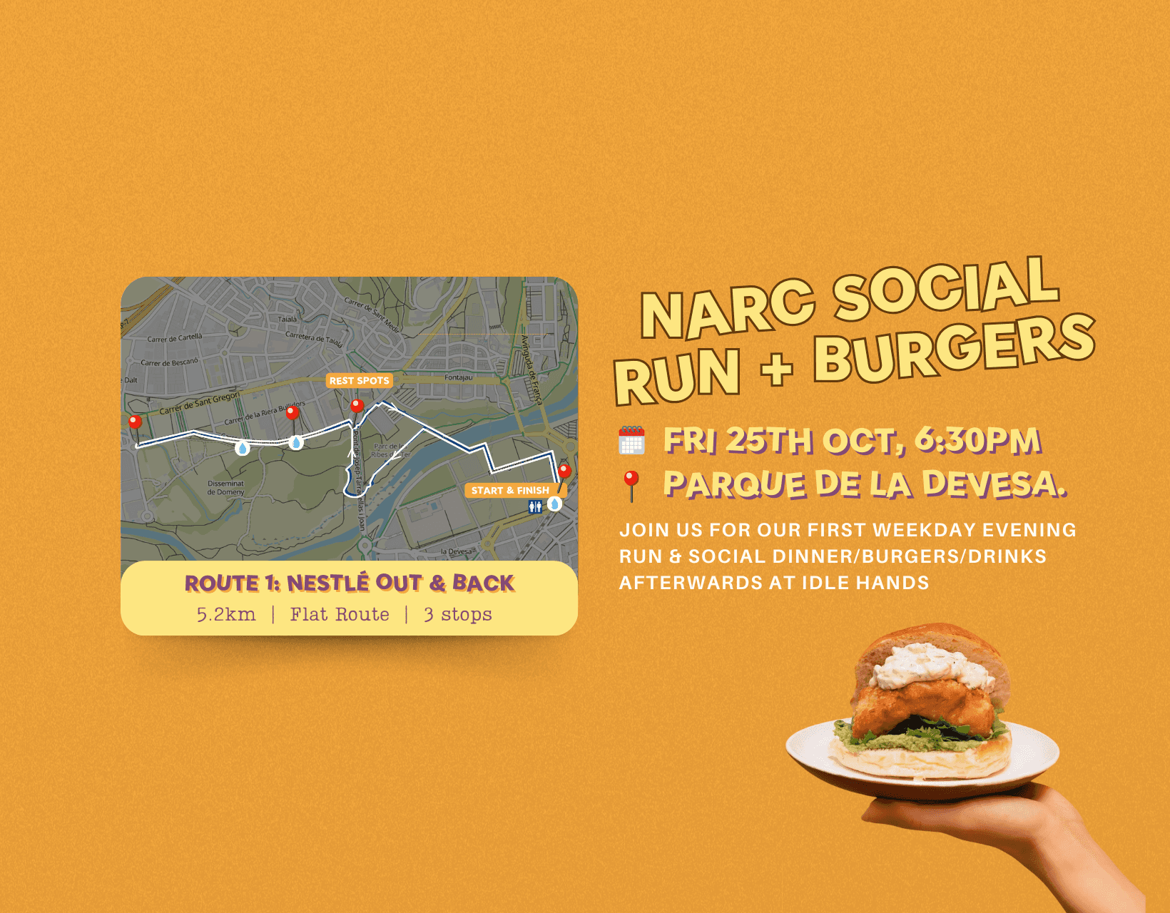 ✌🏽 NARC Social Run & Burgers at Idle Hands 🍔 cover image