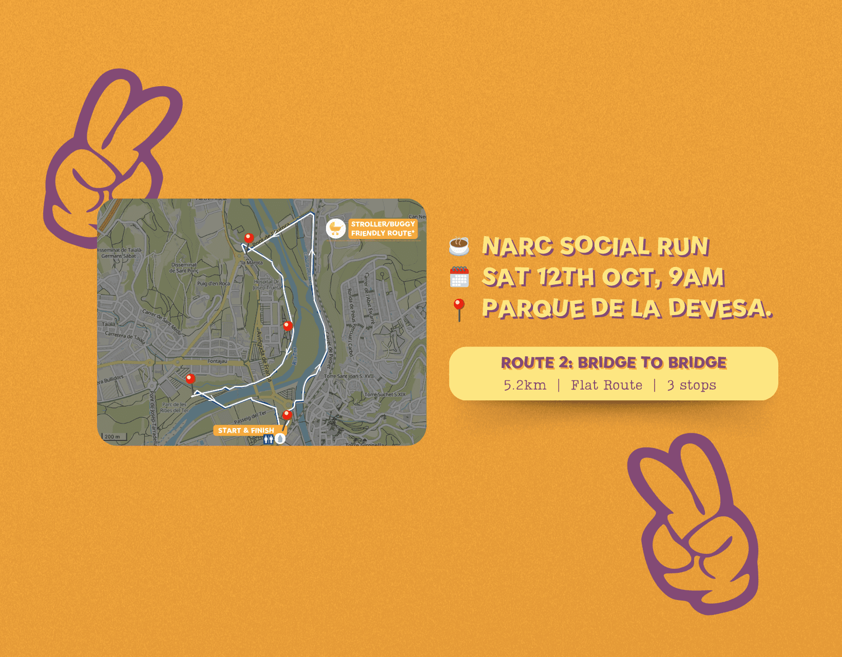 ✌🏽 NARC Social Run: 🌉 Route 2: Bridge to Bridge *stroller friendly cover image
