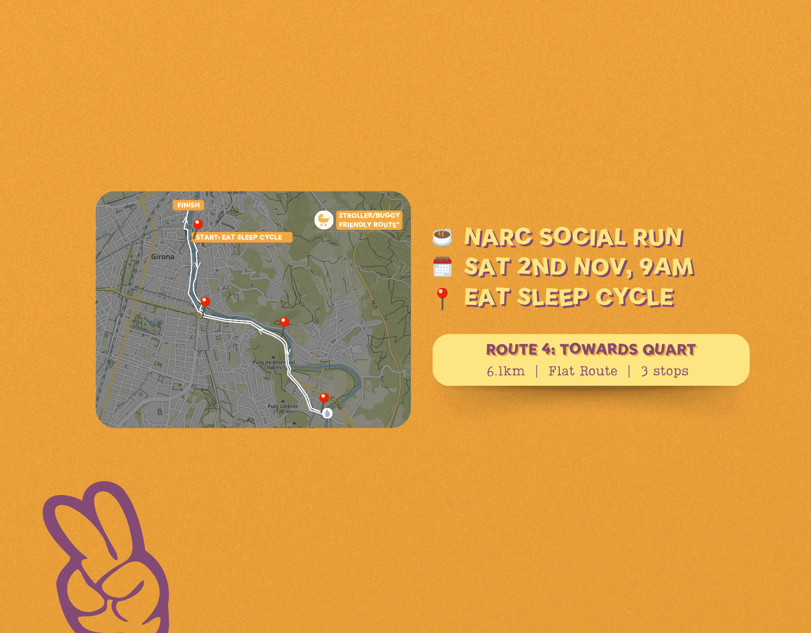 ✌🏽 NARC Social Run: 💎 Route 4: Towards Quart *stroller friendly cover image